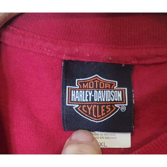 Harley Davidson Live to Ride Tee Shirt Long Sleeve Red‎ Graphics - Picture 7 of 7